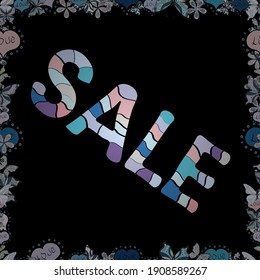 Vector illustration. Illustration on black, blue and neutral colors. Hand drawn lettering giveaway for social media, blogger, banner. Lettering. Typography social media icon competition. Seamless.