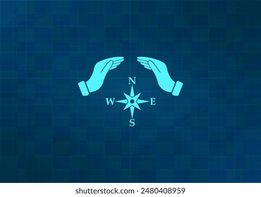 Vector illustration on blue background