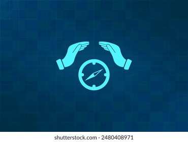 Ilustración vectorial sobre fondo azul