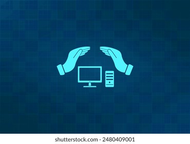 Vector illustration on blue background
