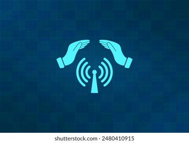 Vektorillustration auf blauem Hintergrund