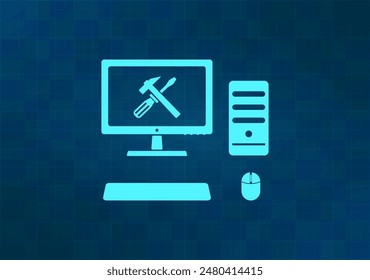 Ilustración vectorial sobre fondo azul