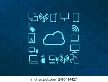 Vector illustration on blue background