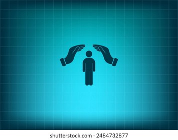 Ilustración vectorial sobre fondo azul