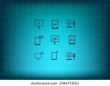 Ilustración vectorial sobre fondo azul