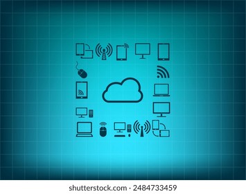 Vector illustration on blue background