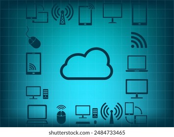 Vector illustration on blue background
