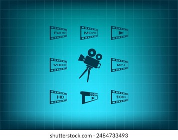 Ilustración vectorial sobre fondo azul