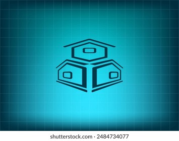 Vektorillustration auf blauem Hintergrund