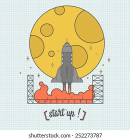 Vector illustration on business - start up.