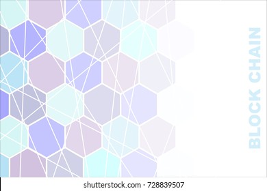 Vector illustration on business theme with block chain inscription.