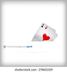 Vector illustration on a casino theme with playing poker cards