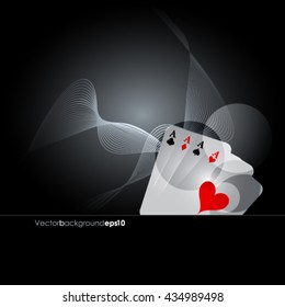 Vector illustration on a casino theme with playing poker cards