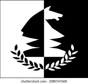 Vector illustration on a chess theme. Badge. Logo. Icon.