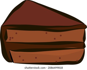Vector illustration on a chocolate piece of cake.
