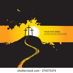 vector illustration on Christian themes with three crosses