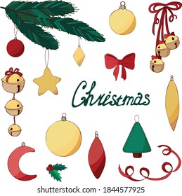 Vector illustration on the Christmas theme isolated on a white background.