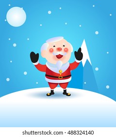 Vector illustration on a Christmas theme with Santa Claus