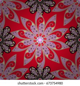 Vector illustration. On colorful background. Seamless pattern in vintage style with bouquets of flowers.