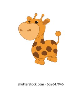 Vector illustration on the colorless background with a giraffe