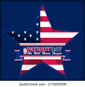 Vector illustration on the commemoration of the US Patriot Day. Perfect for any use.