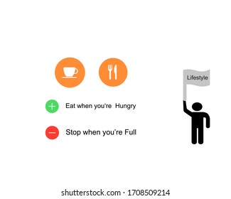 Ilustración vectorial sobre el control de la dieta para un estilo de vida saludable.
