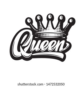 Vector illustration on crown theme with calligraphic inscription.