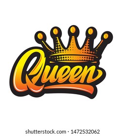 Vector illustration on crown theme with calligraphic inscription.