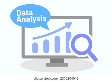 Vector illustration on data analysis.