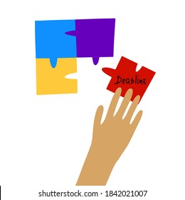 Ilustración vectorial sobre el tema del plazo. Concepto abstracto. Ilustración plana.