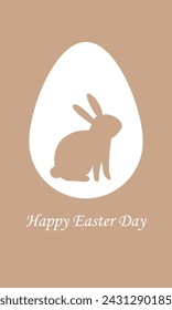 vector illustration on Easter egg with rabbit