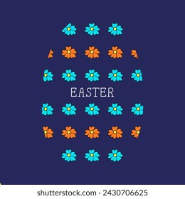 Vector illustration on Easter theme. Postcard.
