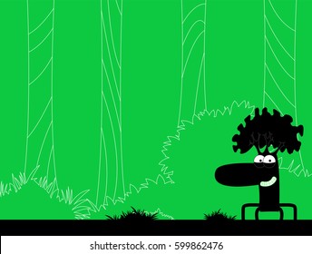 Vector illustration on forest theme. Nature concept. Vector illustration
