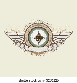Vector illustration on a gambling subject. Diamond Suit emblem