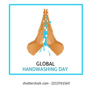 Vector Illustration on Global Handwashing day idea with soap bubles , design for banner, poster, greeting card