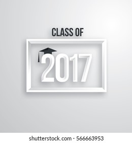vector illustration on gray background congratulations on graduation 2017 class of, texture gold luxury design for the graduation party, a gold wreath. 