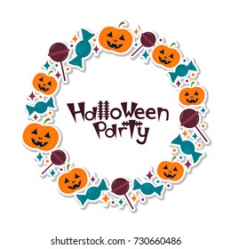 Vector illustration on a Halloween Party theme for poster. Halloween Party card/invitation/banner template. Invitation poster to the Day of the Halloween Party.