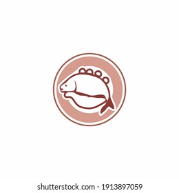 vector illustration on hand catching fish
for fishing logo design template illustration.