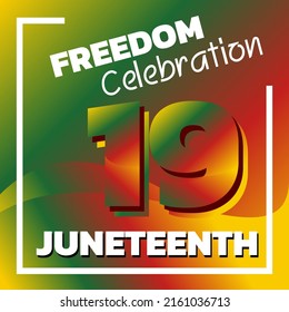 Vector illustration on Happy Juneteenth in abstract colorful background Africa.