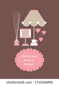 Vector illustration on a home theme with place for text.