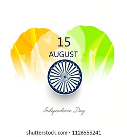 Vector illustration on Independence Day of India. 15th of August. vector design elements of the national day.Graphic icons.