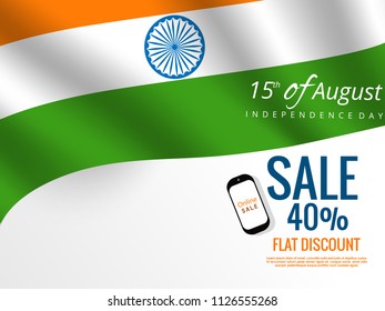 Vector illustration on Independence Day of India. 15th of August. vector design elements of the national day.Graphic icons.