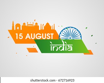 Ilustración vectorial del Día de la Independencia de la India. 15 de agosto. elementos de diseño vectorial del día nacional.Iconos gráficos.