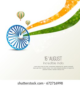 Vector illustration on Independence Day of India. 15th of August. vector design elements of the national day.Graphic icons.