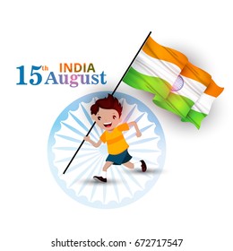 Vector illustration on Independence Day of India. 15th of August. vector design elements of the national day.Graphic icons.