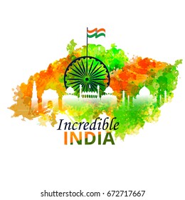 Vector illustration on Independence Day of India. 15th of August. vector design elements of the national day.Graphic icons.