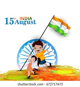 Vector illustration on Independence Day of India. 15th of August. vector design elements of the national day.Graphic icons.