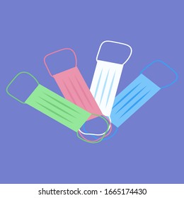 vector illustration on a medical theme for sites and applications, 
image of medical mask