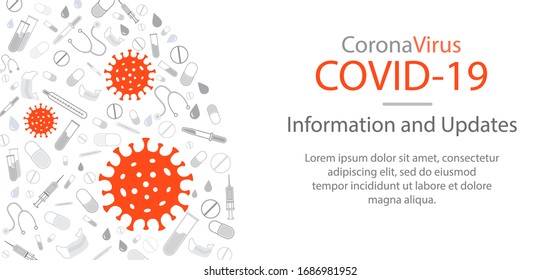 Vector illustration on a medical theme. Stop coronavirus. Virus treatment, information advice and updates.
