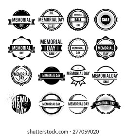 vector illustration on Memorial Day, we remember you, design and sale of gift coupons, the symbol of the memory sticker